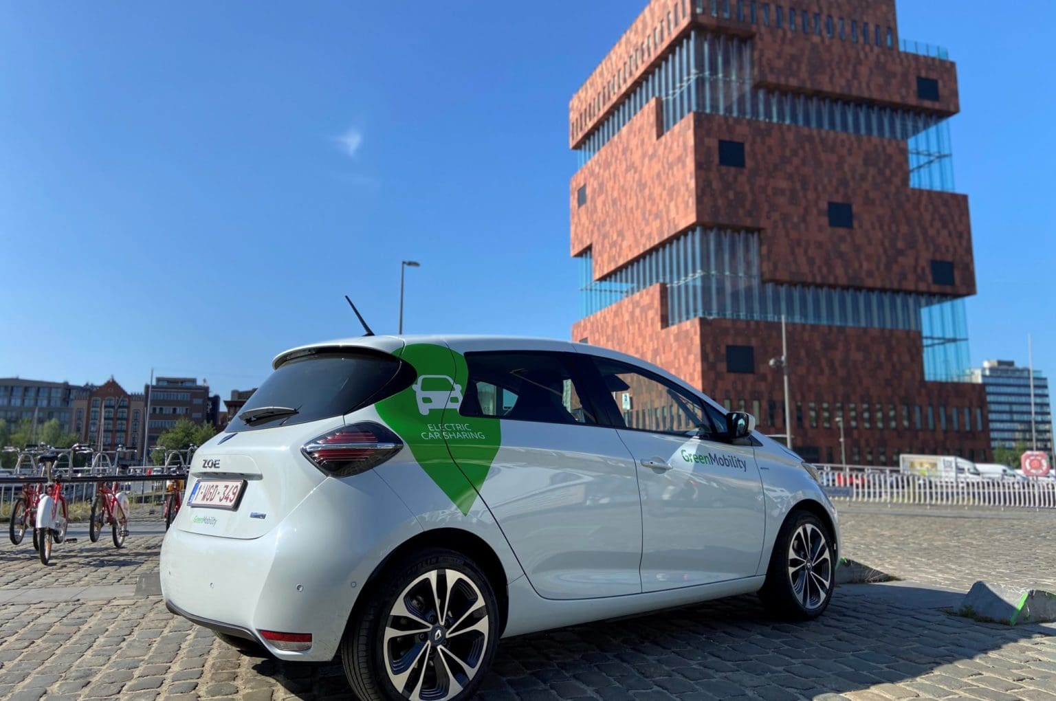 GreenMobility car at MAS in Antwerp
